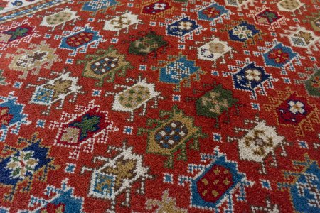 Hand-Knotted Indo Kazak Rug From India