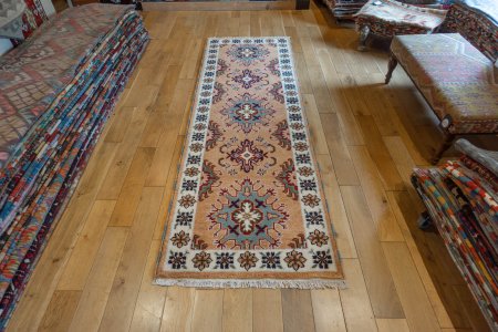 Hand-Knotted Indo Kazak Runner From India