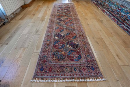 Hand-Knotted Ersari Runner From Pakistan