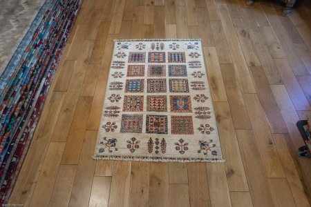Hand-Knotted Afghan Bahtiar  Rug From Afghanistan
