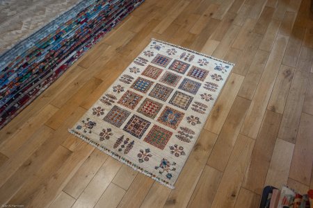 Hand-Knotted Afghan Bahtiar  Rug From Afghanistan