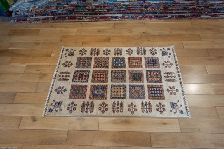 Hand-Knotted Afghan Bahtiar  Rug From Afghanistan
