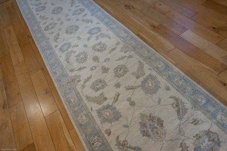Hand-Knotted Ziegler Runner From Afghanistan