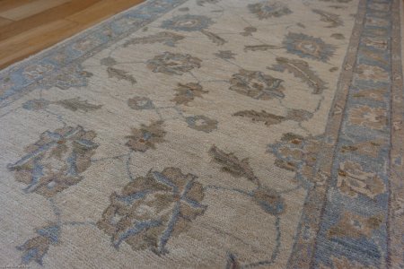 Hand-Knotted Ziegler Runner From Afghanistan