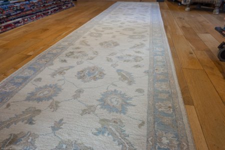 Hand-Knotted Ziegler Runner From Afghanistan