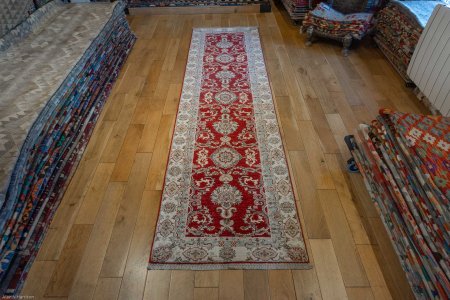 Hand-Knotted Ziegler Runner From Afghanistan