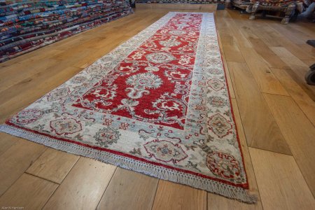 Hand-Knotted Ziegler Runner From Afghanistan