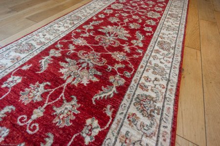 Hand-Knotted Ziegler Runner From Afghanistan