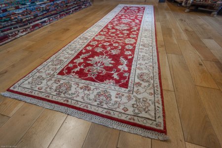Hand-Knotted Ziegler Runner From Afghanistan