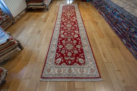 Hand-Knotted Ziegler Runner From Afghanistan