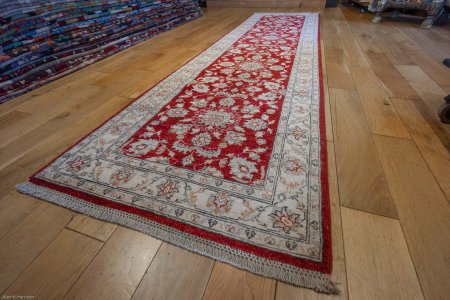 Hand-Knotted Ziegler Runner From Afghanistan