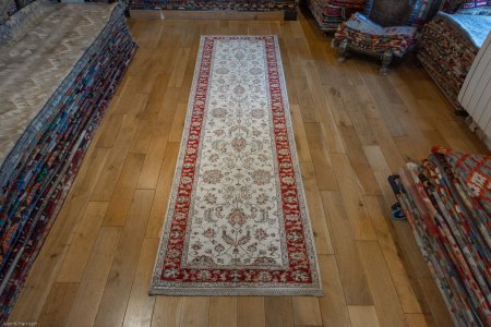 Hand-Knotted Ziegler Runner From Afghanistan