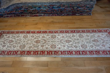 Hand-Knotted Ziegler Runner From Afghanistan