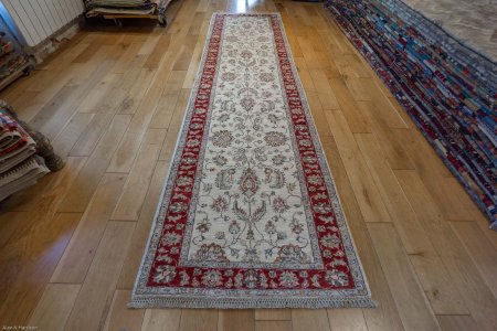 Hand-Knotted Ziegler Runner From Afghanistan