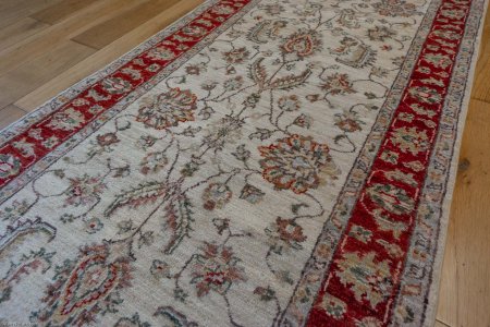 Hand-Knotted Ziegler Runner From Afghanistan