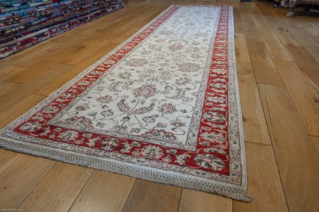 Hand-Knotted Ziegler Runner From Afghanistan