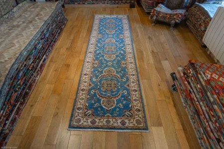 Hand-Knotted Ziegler Runner From Afghanistan