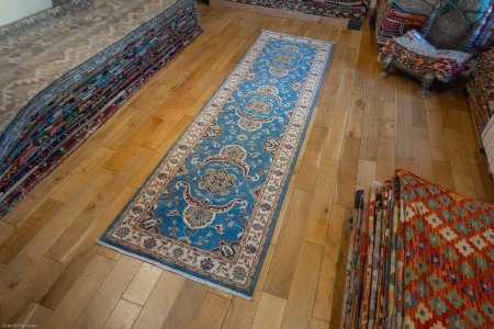 Hand-Knotted Ziegler Runner From Afghanistan