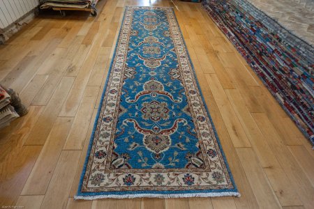 Hand-Knotted Ziegler Runner From Afghanistan