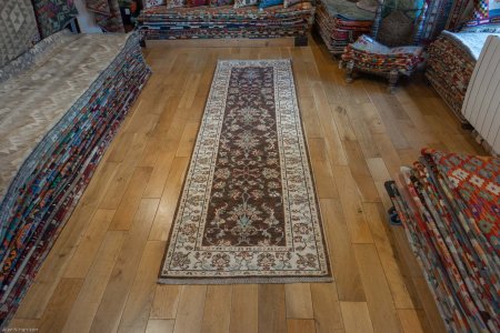 Hand-Knotted Ziegler Runner From Afghanistan