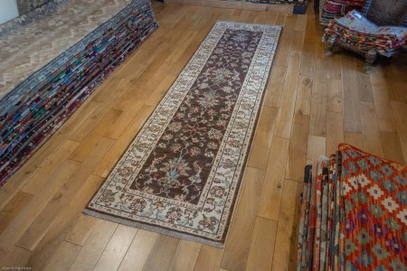 Hand-Knotted Ziegler Runner From Afghanistan