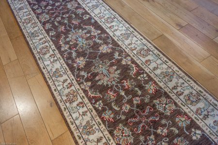 Hand-Knotted Ziegler Runner From Afghanistan