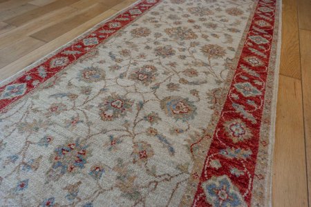 Hand-Knotted Ziegler Runner From Afghanistan