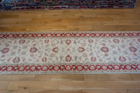 Hand-Knotted Ziegler Runner From Afghanistan