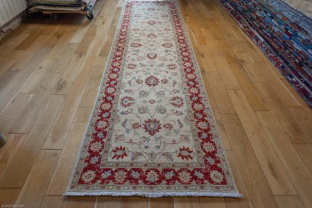 Hand-Knotted Ziegler Runner From Afghanistan
