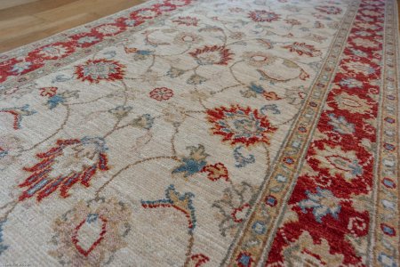 Hand-Knotted Ziegler Runner From Afghanistan