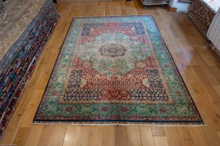 Hand-Knotted Fine Mamluk Rug From Afghanistan