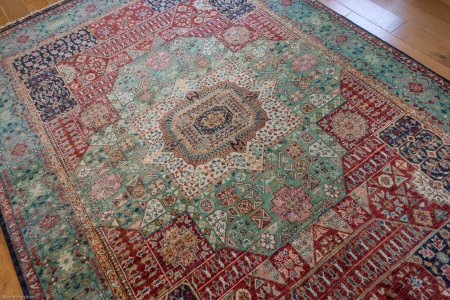 Hand-Knotted Fine Mamluk Rug From Afghanistan