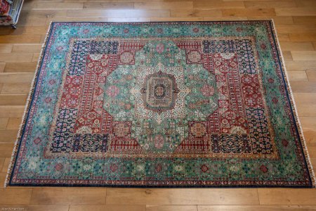 Hand-Knotted Fine Mamluk Rug From Afghanistan