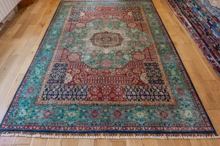 Hand-Knotted Fine Mamluk Rug From Afghanistan