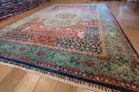 Hand-Knotted Fine Mamluk Rug From Afghanistan