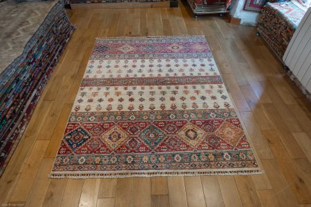 Hand-Knotted Kashgari Rug From Afghanistan