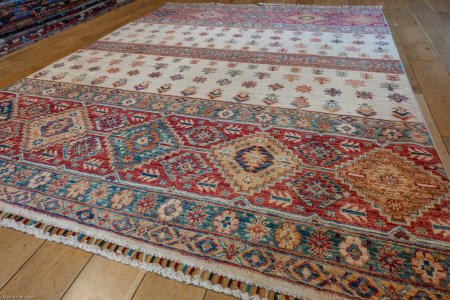 Hand-Knotted Kashgari Rug From Afghanistan