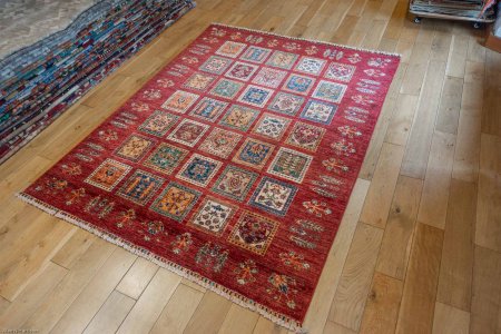 Hand-Knotted Afghan Bahtiar  Rug From Afghanistan