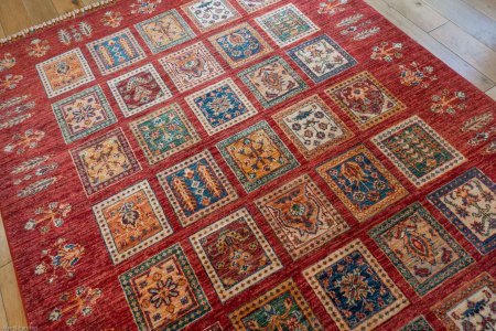 Hand-Knotted Afghan Bahtiar  Rug From Afghanistan