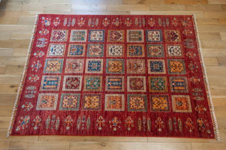 Hand-Knotted Afghan Bahtiar  Rug From Afghanistan