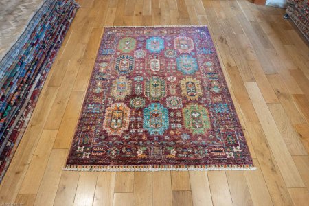 Hand-Knotted Ersari Rug From Pakistan