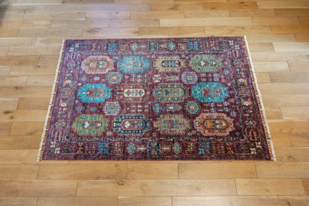 Hand-Knotted Ersari Rug From Pakistan