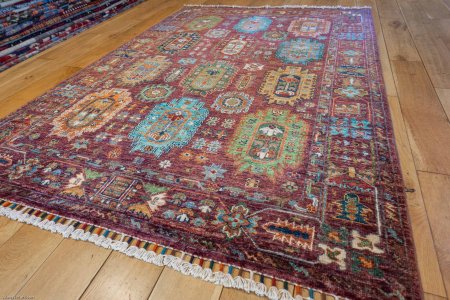 Hand-Knotted Ersari Rug From Pakistan