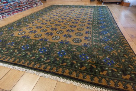 Hand-Knotted Aqcha Rug From Afghanistan