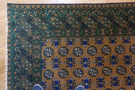 Hand-Knotted Aqcha Rug From Afghanistan