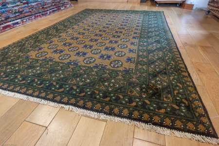 Hand-Knotted Aqcha Rug From Afghanistan
