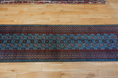 Hand-Knotted Aqcha Runner From Afghanistan