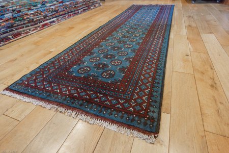 Hand-Knotted Aqcha Runner From Afghanistan