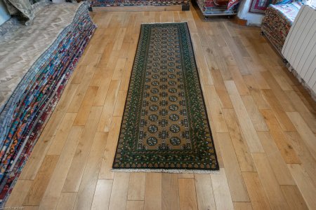 Hand-Knotted Aqcha Runner From Afghanistan