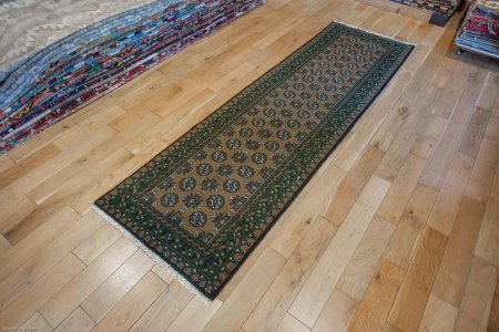 Hand-Knotted Aqcha Runner From Afghanistan